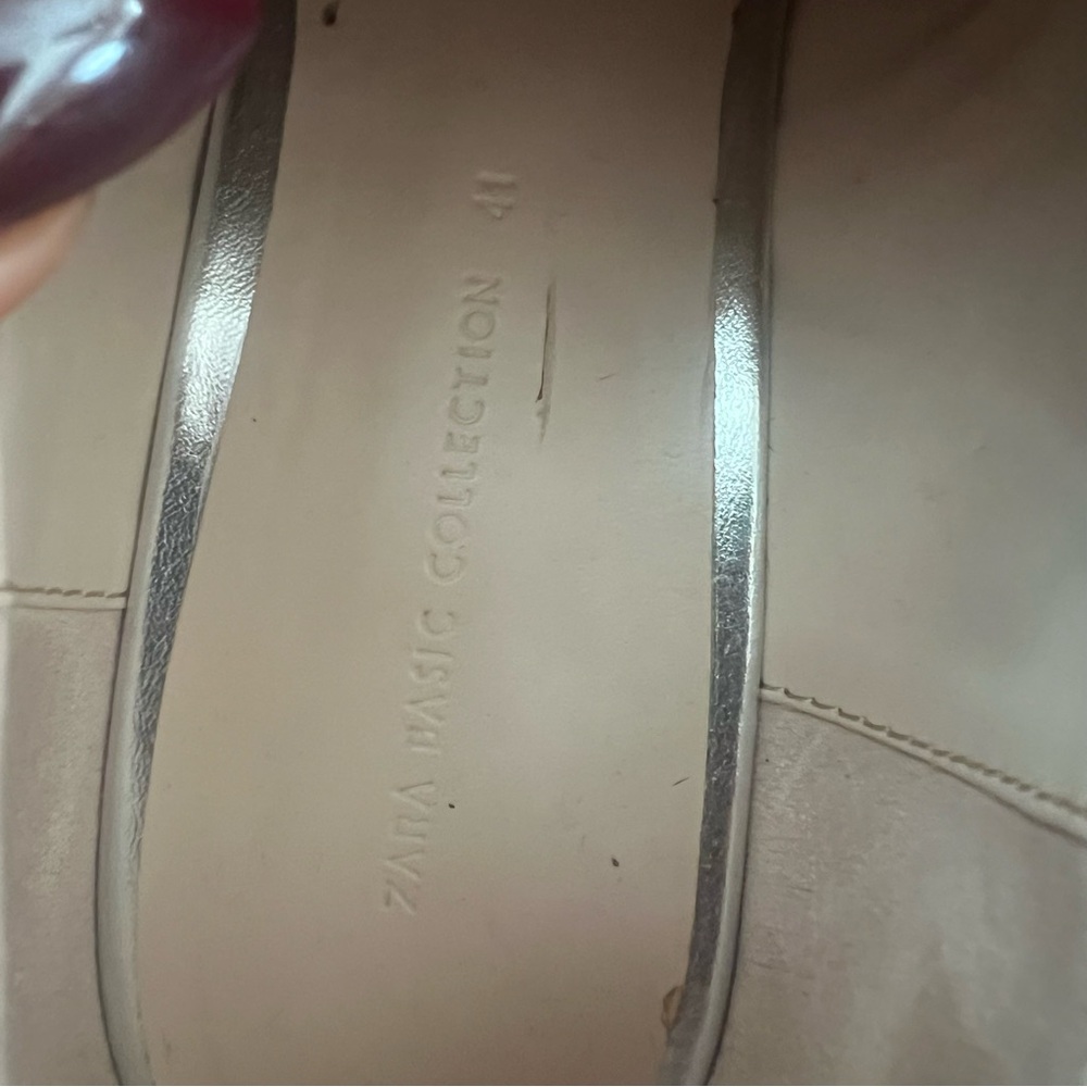 Zara silver platform oxfords metallic 41 EUC loafers Basic Collection - Picture 5 of 6